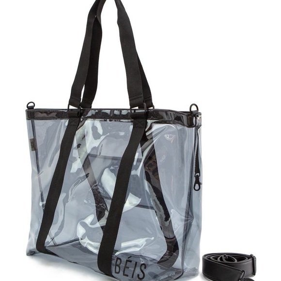Beis Transparent Black Beach Tote Bag - Picture 3 of 13